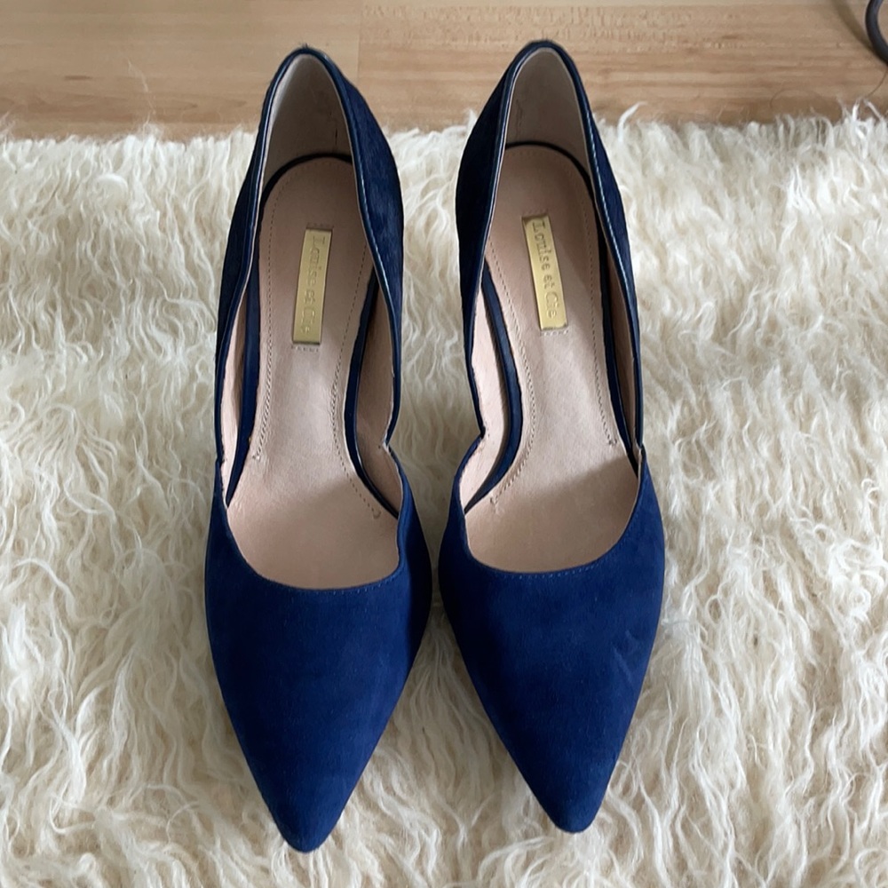 Louise et Cie Navy Blue Suede and Calfhair heels